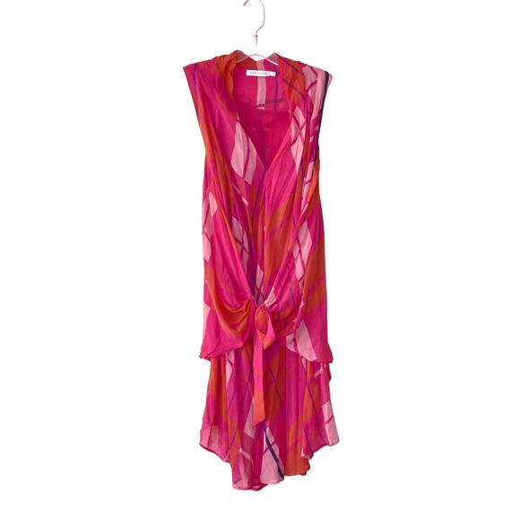 B4 NEW SEE BY CHLOE Pink Multi Printed Summer Dress With Liner Size US 4 IT 40 - Picture 5 of 8